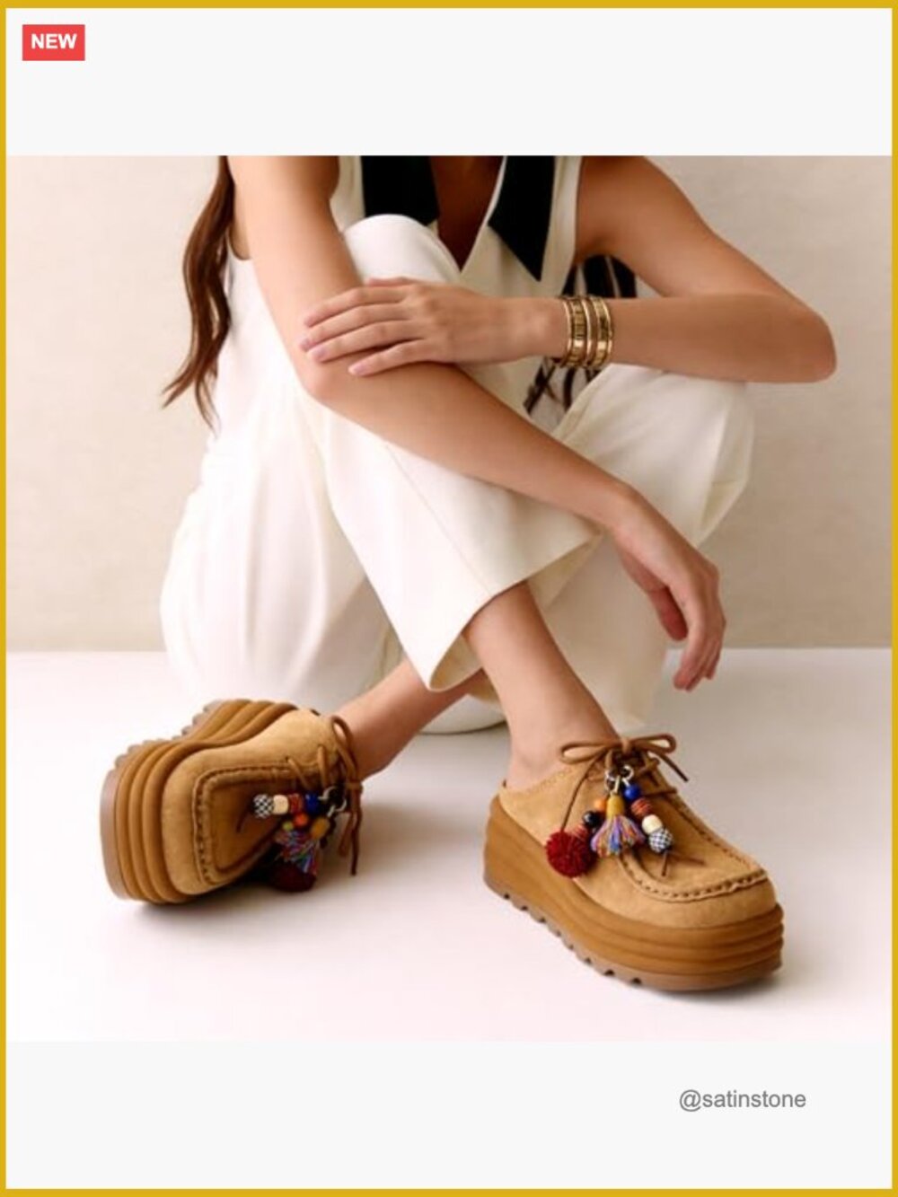 Genuine Suede Platform Mules for Women Potato Shoes Clogs Slip On Chunky Sole - Picture 2 of 7